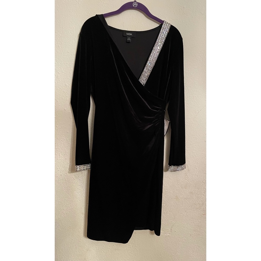 MSK black long sleeve size medium dress